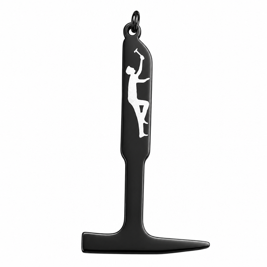 Black PVD Stainless Steel Rock Climber Outdoor Sport Charm Pendant