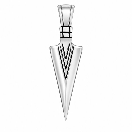 Stainless Steel Arrowhead Bow Pointed Tip Chevron Charm Pendant