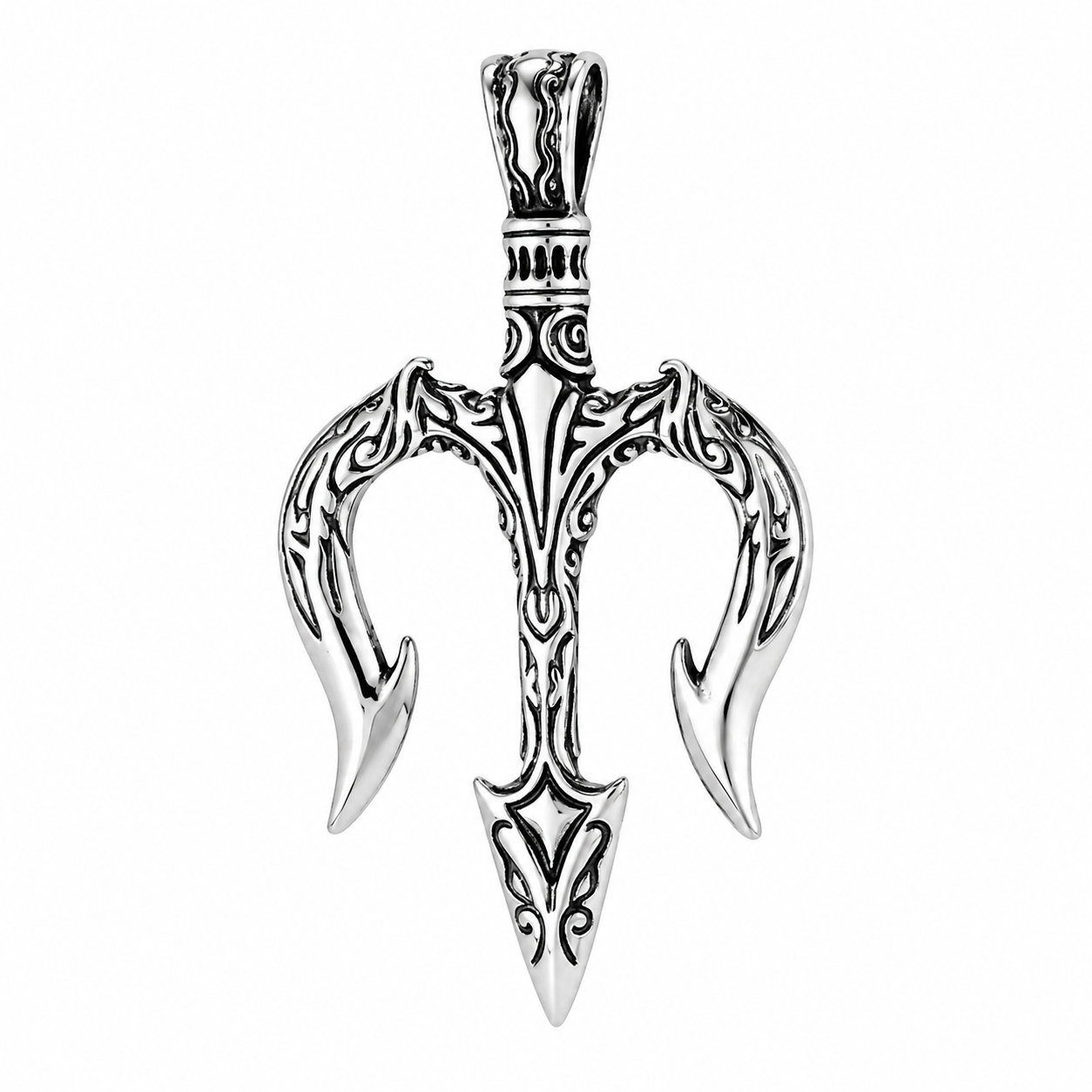 Stainless Steel Trident Water King Poseidon Charm Pendant