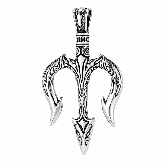 Stainless Steel Trident Water King Poseidon Charm Pendant