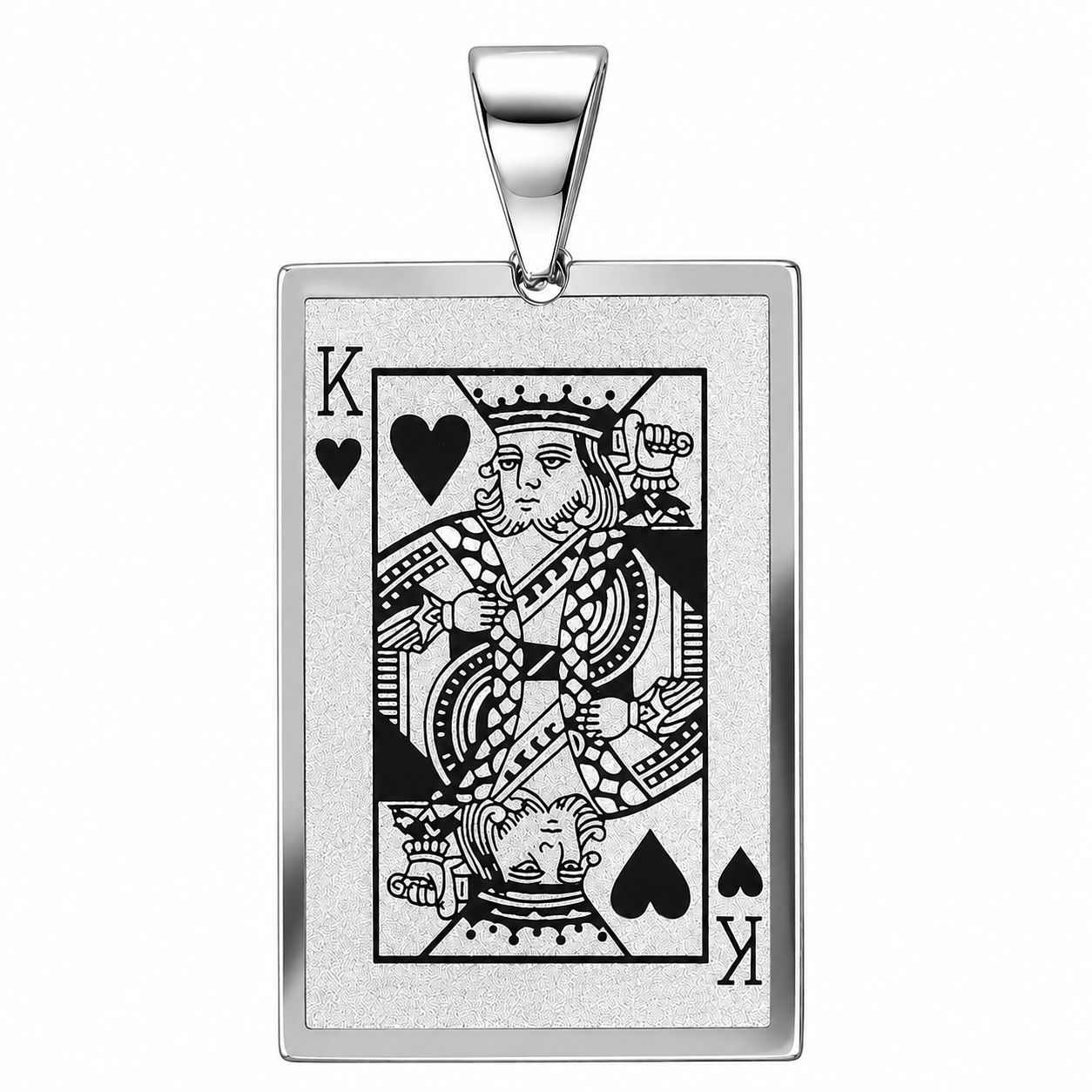 Stainless Steel King of Spades Card Lucky Gambling Charm Pendant