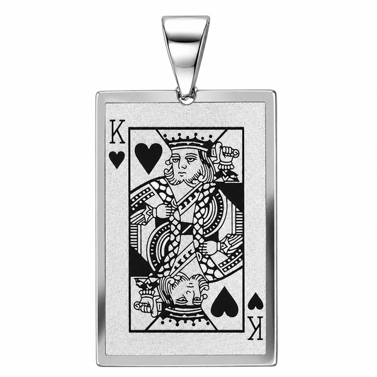 Stainless Steel King of Spades Card Lucky Gambling Charm Pendant