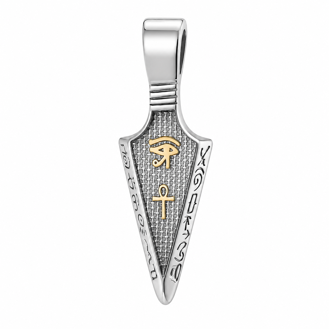 Stainless Steel Egyptian Ankh Eye of Horus Pendant