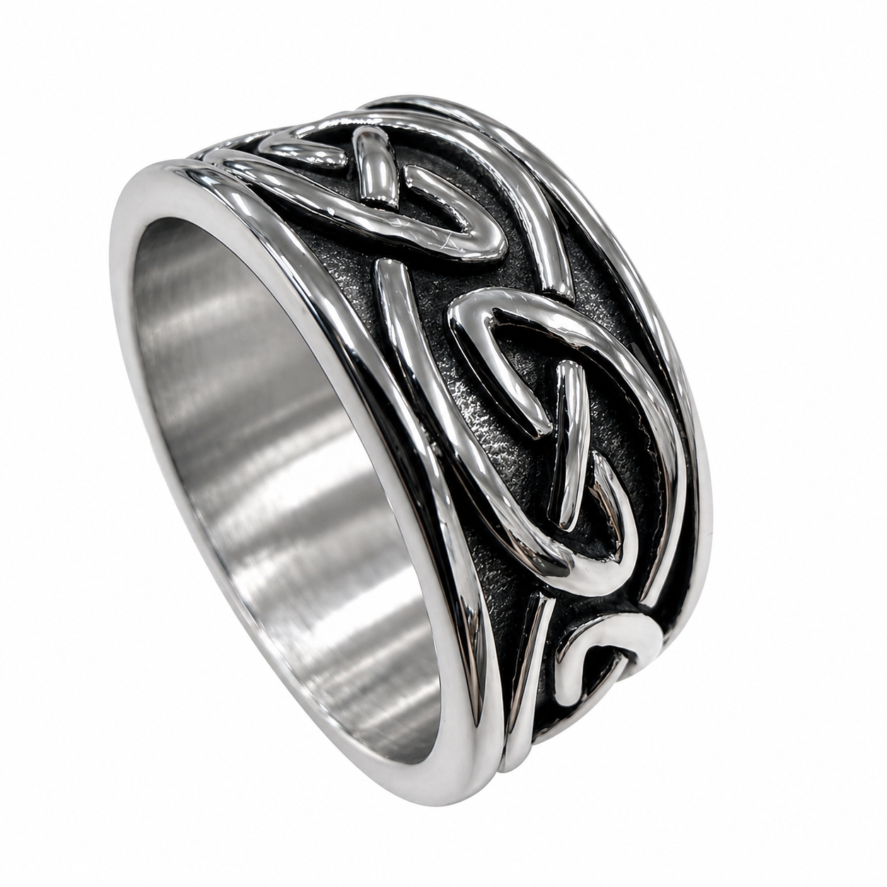 Stainless Steel Celtic Knot Infinity Weave Eternity Band Ring