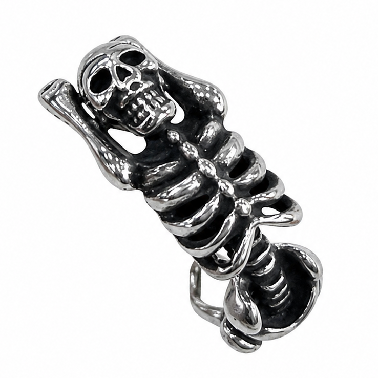 Stainless Steel Skeleton Body Full Length Halloween Ring