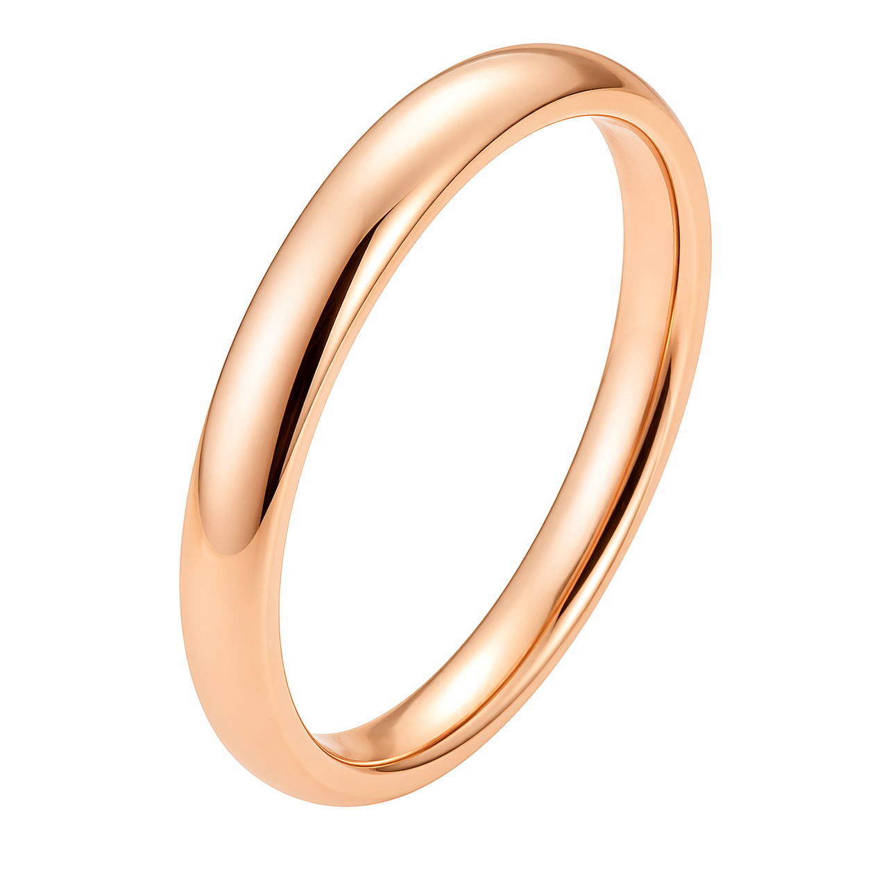 18k Rose Gold PVD Stainless Steel 3mm Wedding Band Ring
