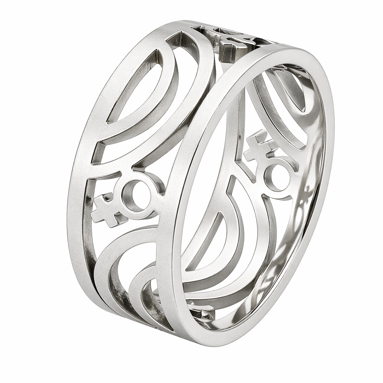 Stainless Steel Rainbow Pride Eternity Band Ring