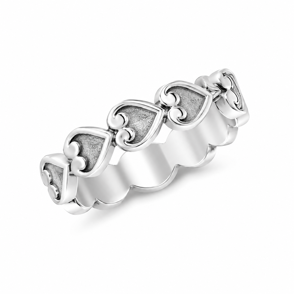 Stainless Steel Eternity Heart Love Stacking Promise Ring