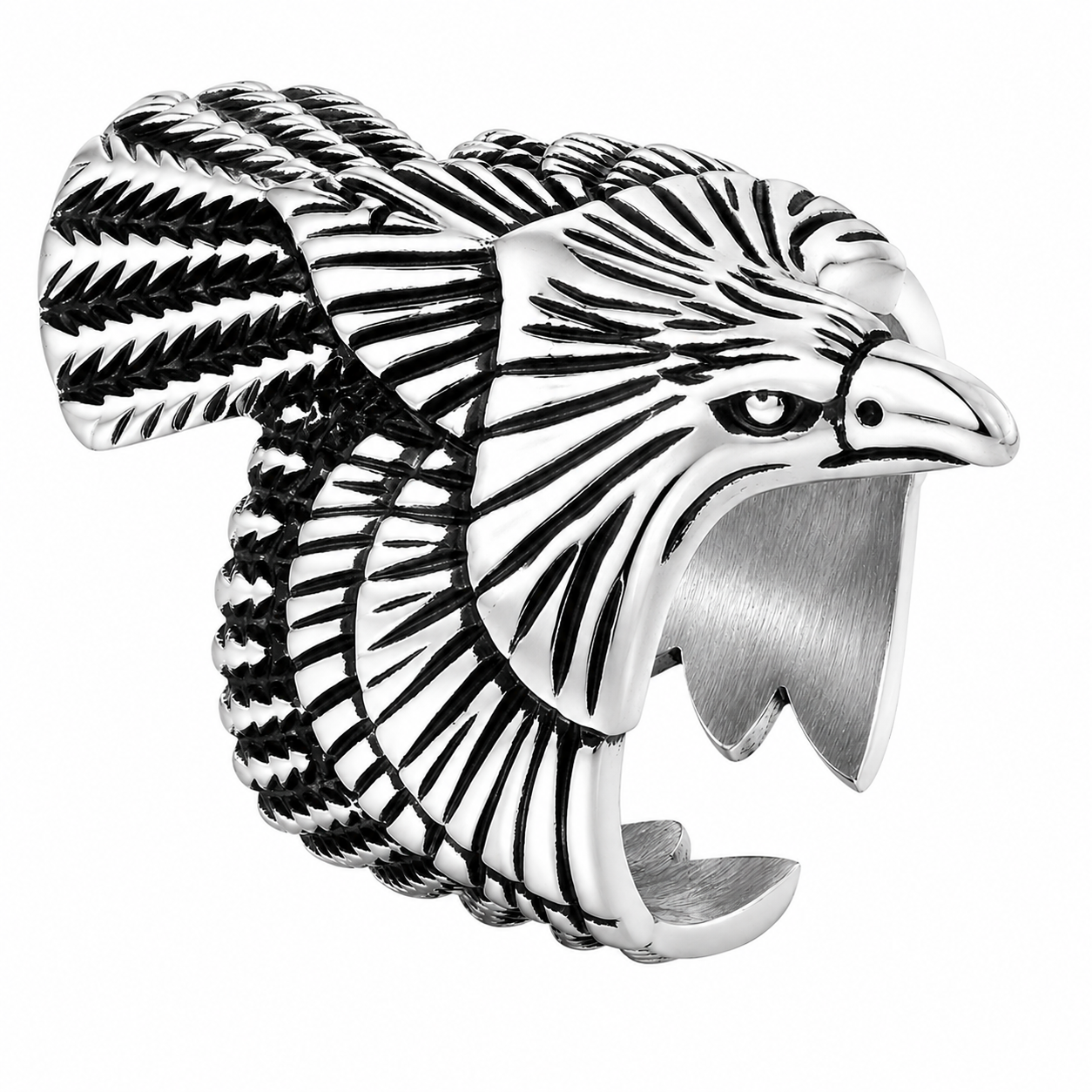 Stainless Steel Eagle Bird Animal Open Flying Ring