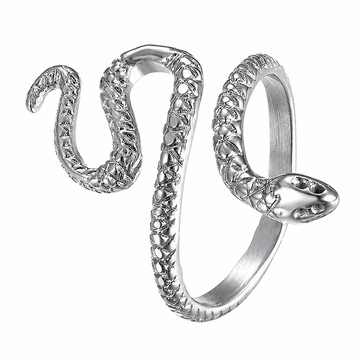 Stainless Steel Thin Open Snake Animal Ring