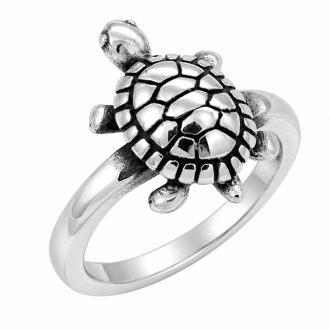 Stainless Steel Turtle Animal Shell Ring