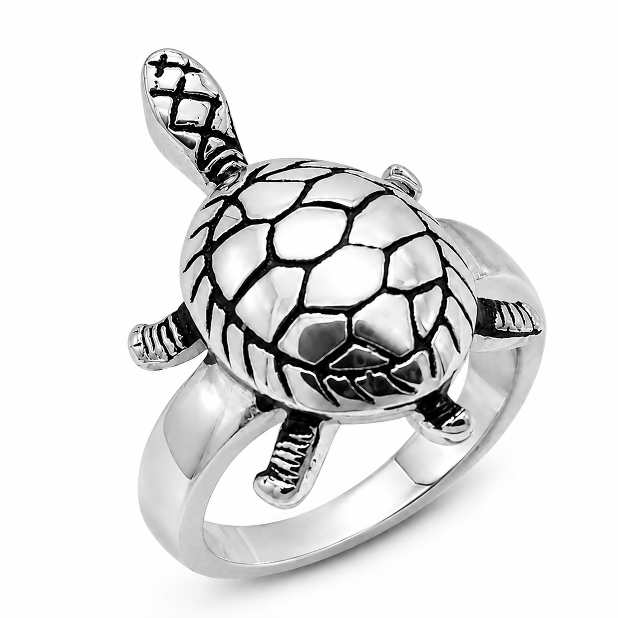 Stainless Steel Turtle Animal Shell Ring