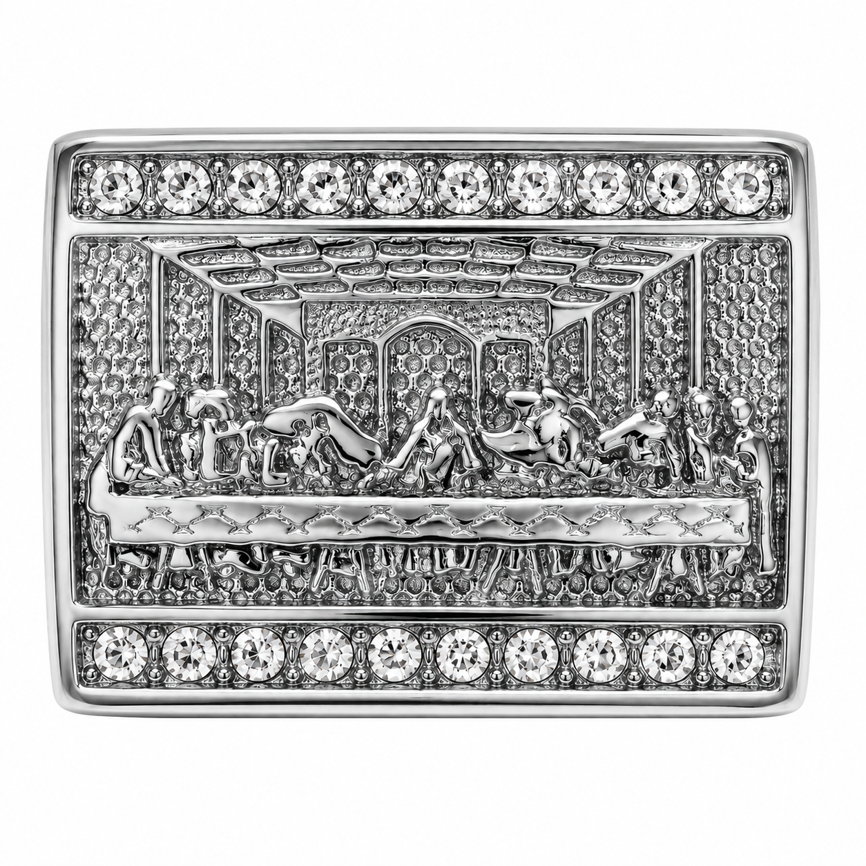 Stainless Steel Last Supper Jesus Communion Ring