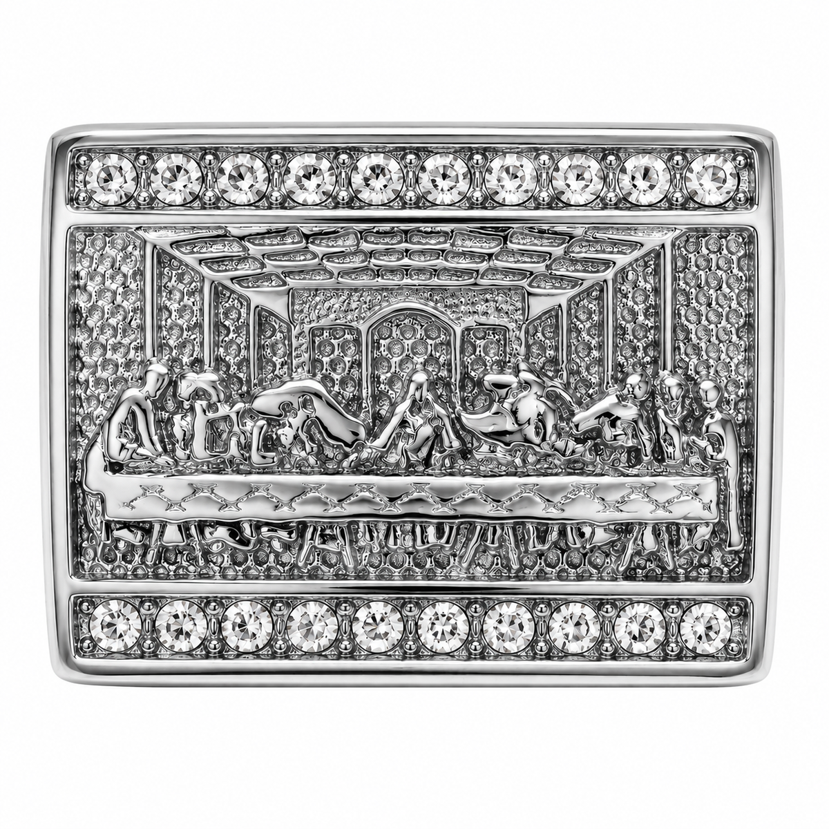 Stainless Steel Last Supper Jesus Communion Ring