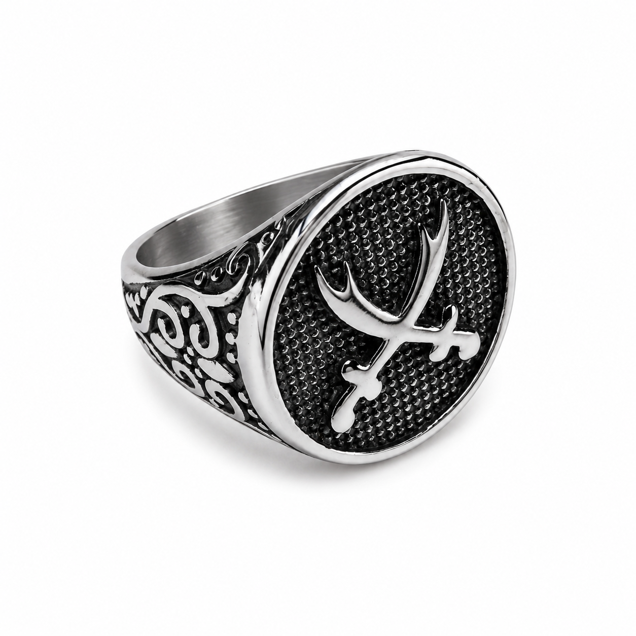 Stainless Steel Pirate Cross Sword Fighting Ring