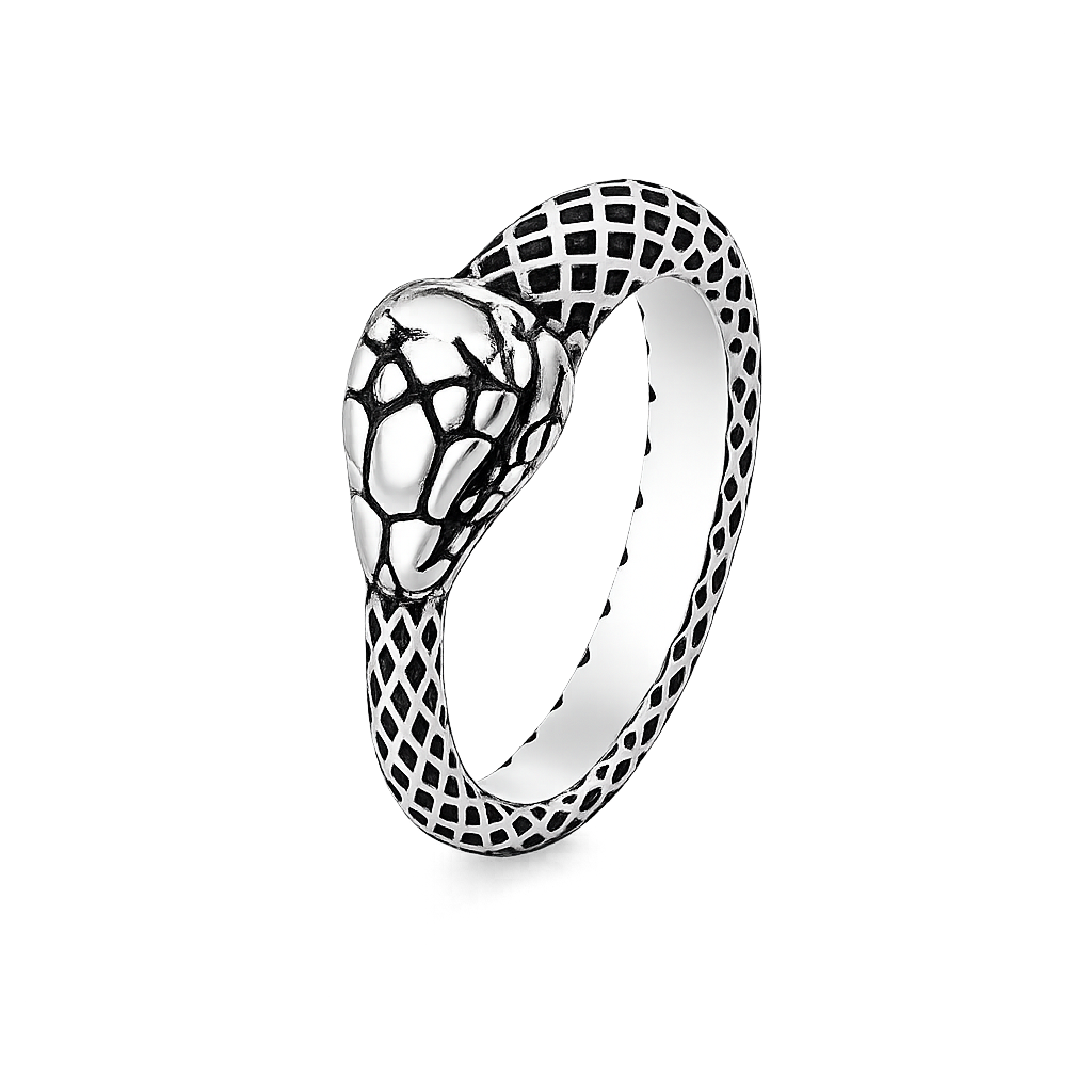 Stainless Steel Snake Head Animal Band Ring