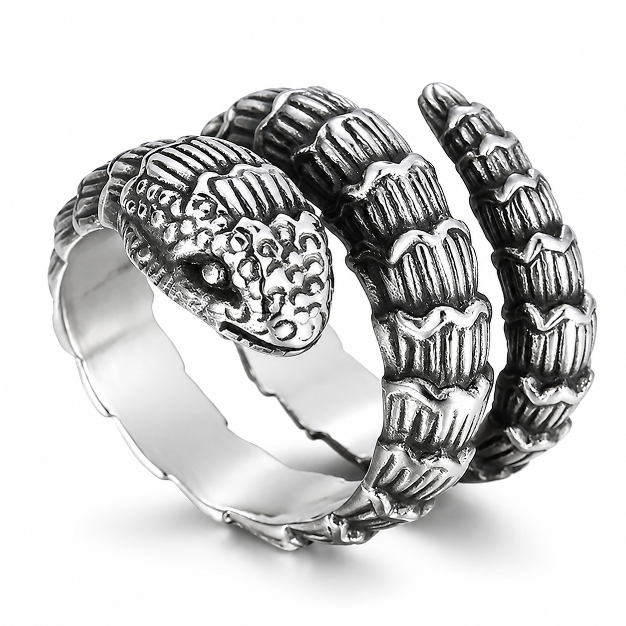 Stainless Steel Snake Serpent Animal Ring