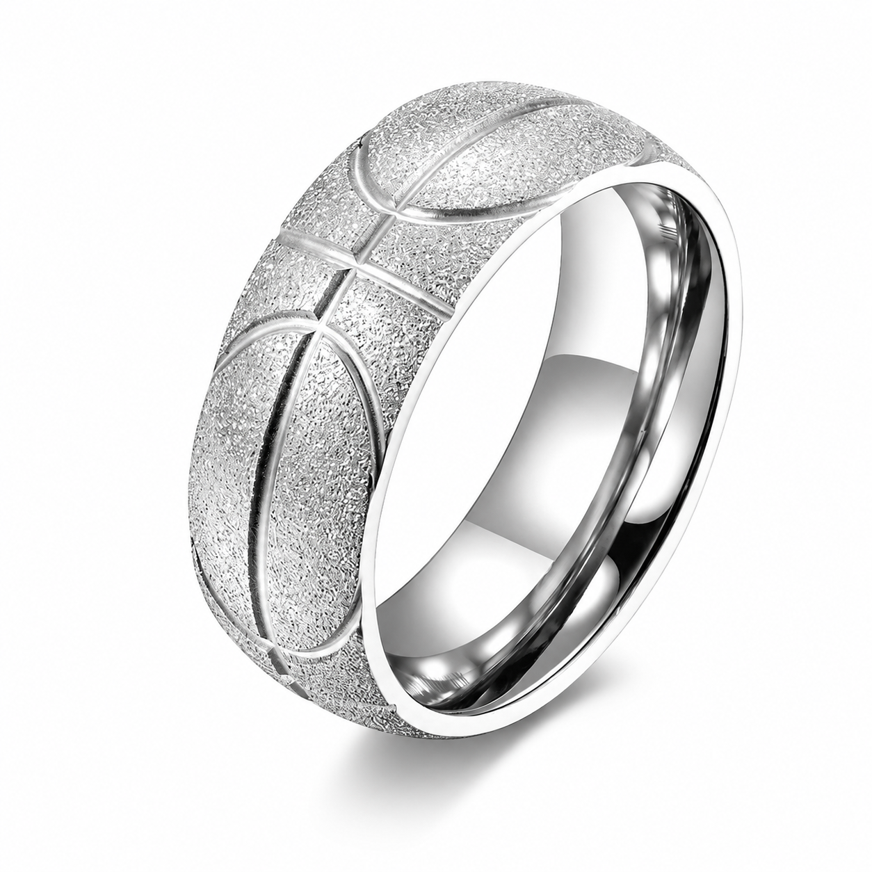 Stainless Steel Basketball Sports Band Ring