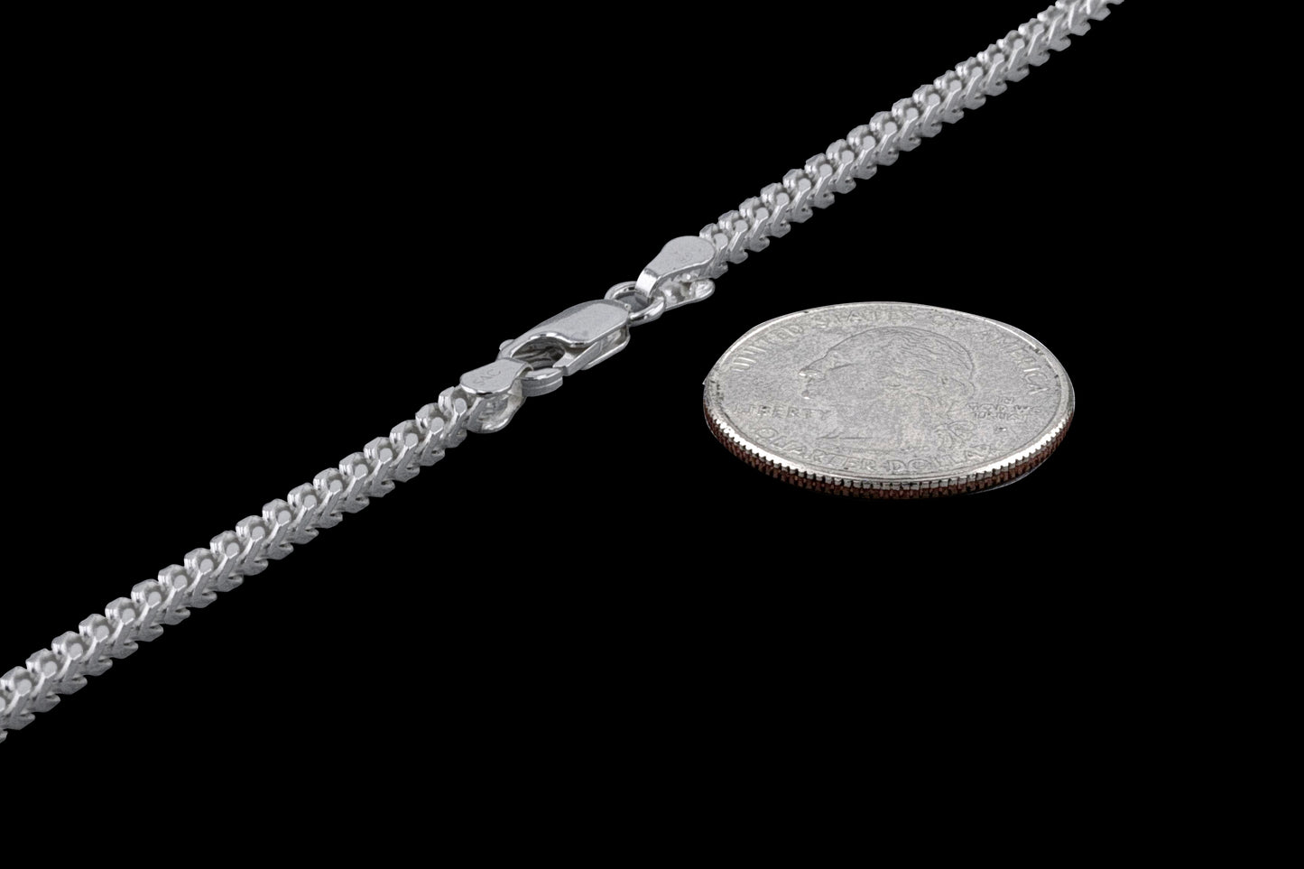 Franco 080 - 2.5mm - Sterling Silver Franco Chain Necklace