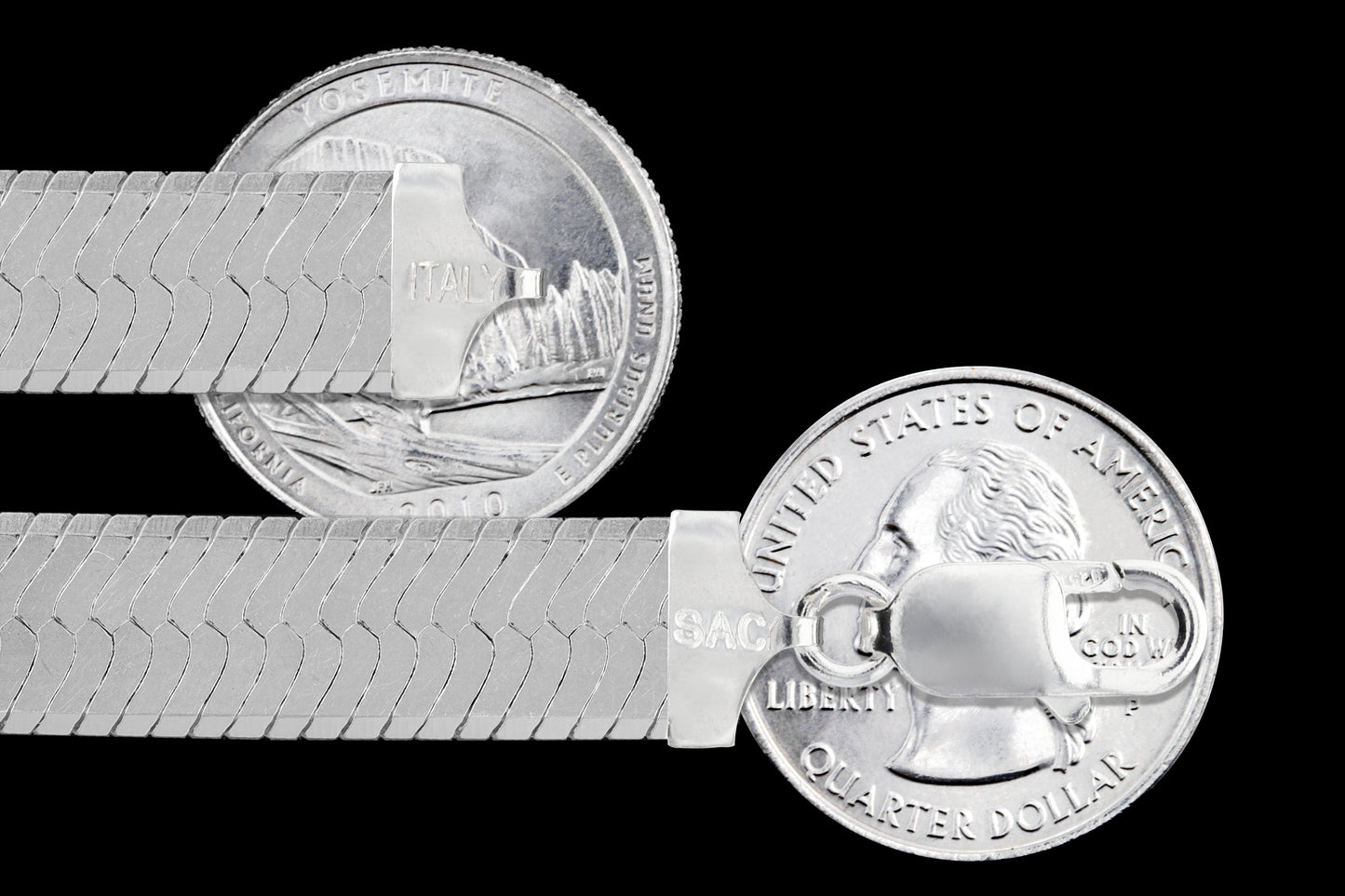 Herringbone 120 - 11.5mm - Sterling Silver Herringbone Chain Necklace