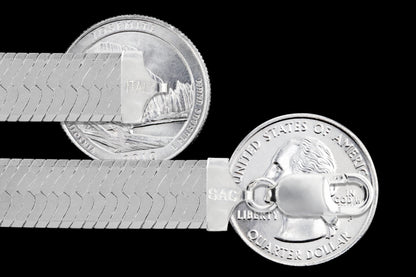 Herringbone 120 - 11.5mm - Sterling Silver Herringbone Chain Necklace