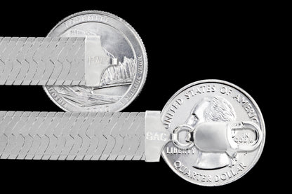 Herringbone 120 - 11.5mm - Sterling Silver Herringbone Chain Necklace