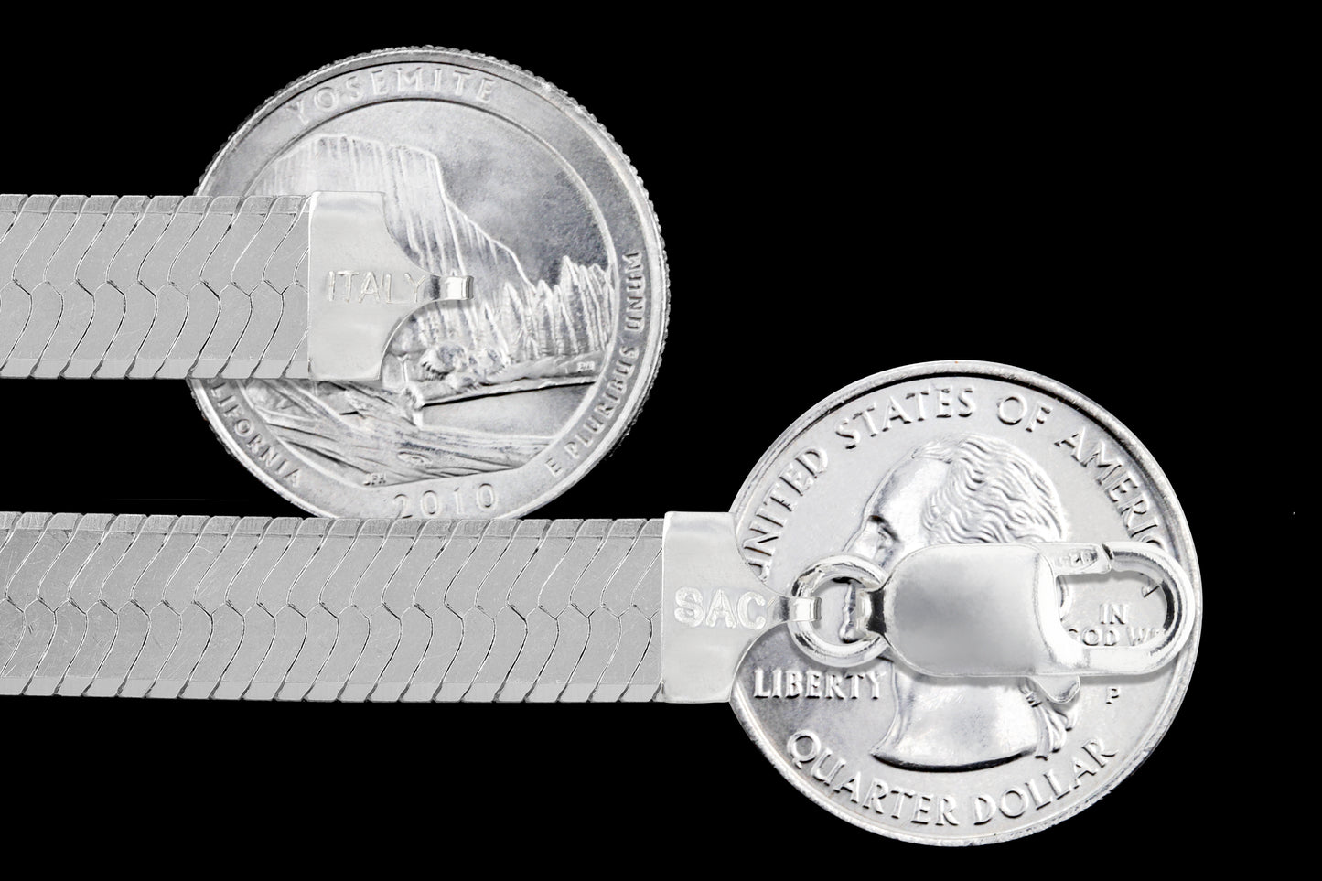 Herringbone 100 - 9mm - Sterling Silver Herringbone Chain Necklace