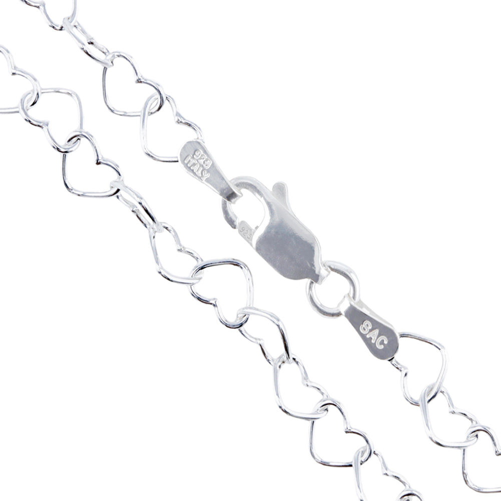 Heart 070 - 5.4mm - Sterling Silver Heart Chain Necklace