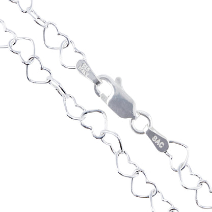 Heart 070 - 5.4mm - Sterling Silver Heart Chain Necklace