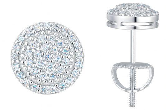 Sterling Silver VVS1 Moissanite Stud Halo Screw Back 0.72 ct Solid 925 Earrings