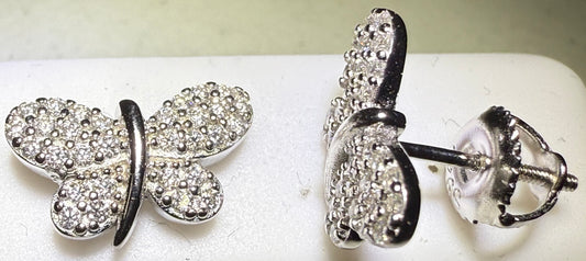 Sterling Silver VVS1 Moissanite Stud Butterfly Screw Back 0.76 ct 925 Earrings