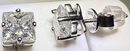 Sterling Silver VVS1 Moissanite Stud Screw Back 2.2 ct Solid 925 Earrings