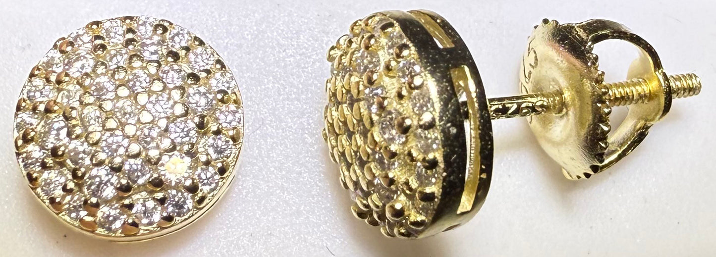 Gold Over Sterling Silver VVS1 Moissanite Stud Pave Screw Back 0.64 ct Earrings