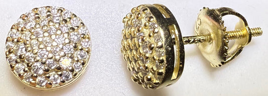 Gold Over Sterling Silver VVS1 Moissanite Stud Pave Screw Back 0.64 ct Earrings