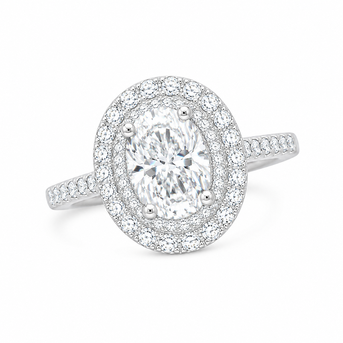 Sterling Silver 3 ct Oval Moissanite VVS1 Solitaire Wedding Engagement Ring