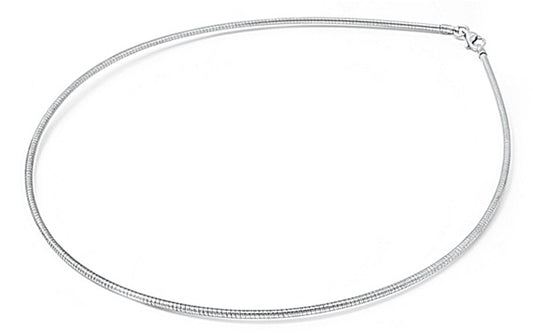 Round Omega 185 - 1.9mm - Sterling Silver Round Omega Chain Necklace