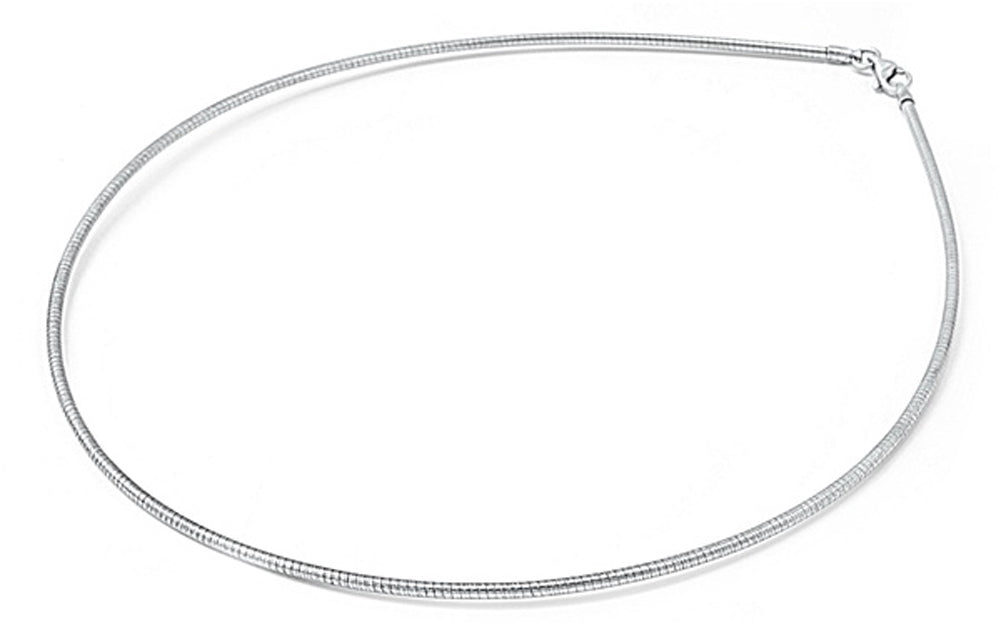 Round Omega 185 - 1.9mm - Sterling Silver Round Omega Chain Necklace