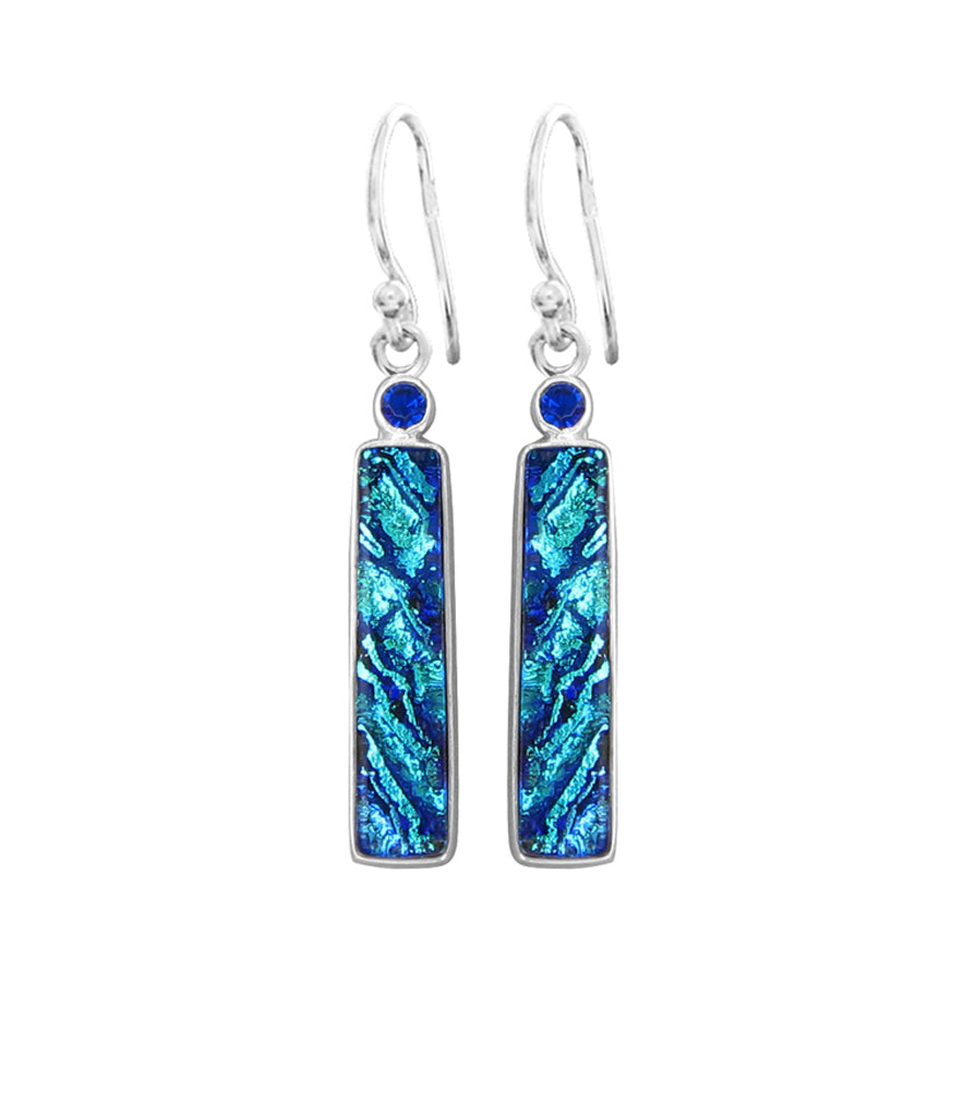 Sterling Silver Dichroic Glass Handmade Hook Earrings