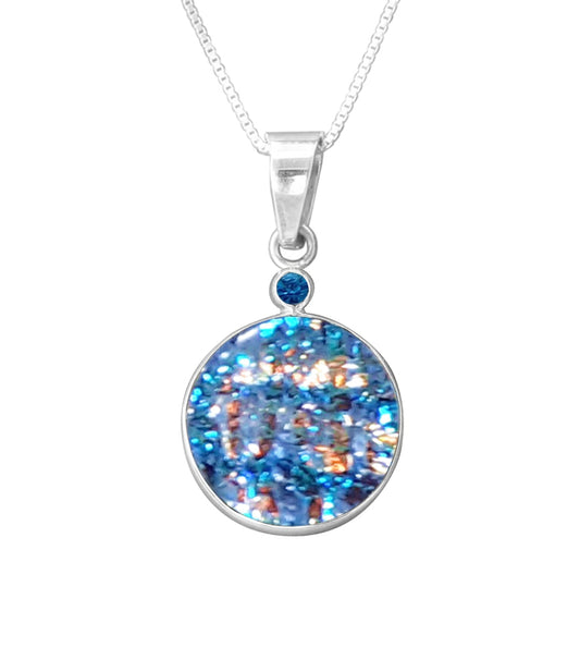 Sterling Silver Dichroic Glass Handmade Hook Pendant (No Chain)