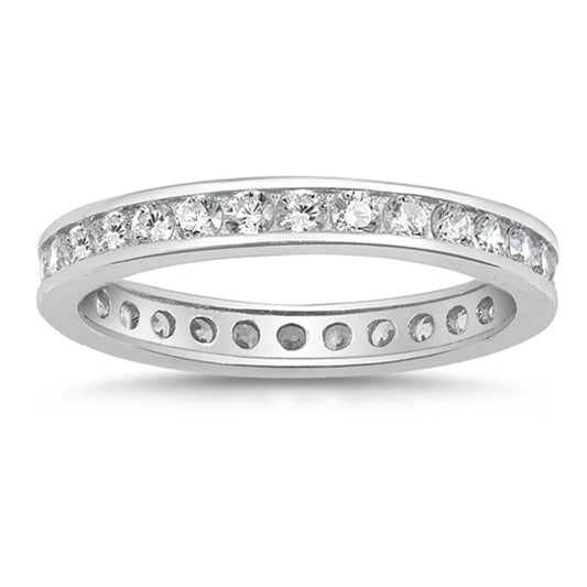 Clear CZ Elegant Simple Thumb Ring New .925 Sterling Silver Band Sizes 3-10