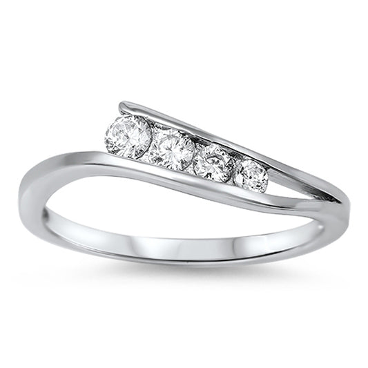 Women's Journey White CZ Promise Ring New .925 Sterling Silver Band Sizes 5-10