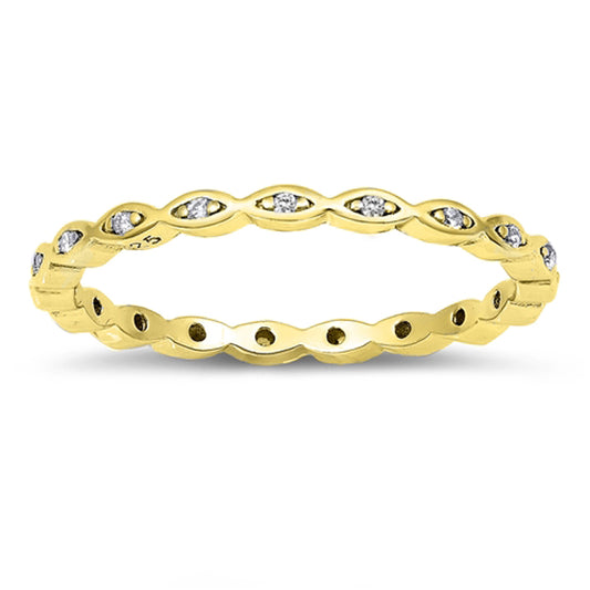 Clear CZ Repeating Marquise Shape Halo Ring 925 Sterling Silver Sizes 3-10