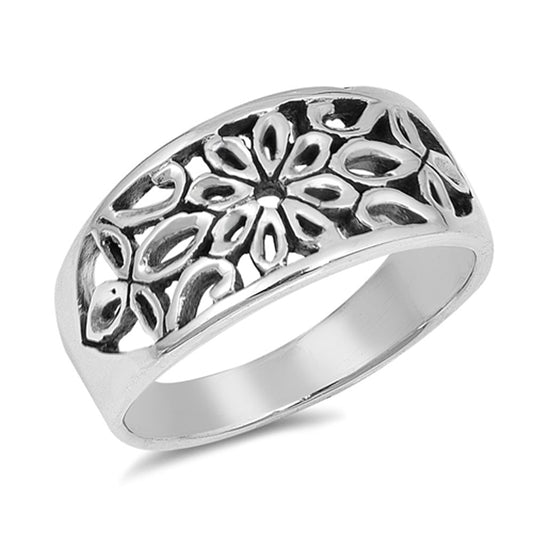 Filigree Celtic Flower Victorian Leaf Ring .925 Sterling Silver Band Sizes 5-9