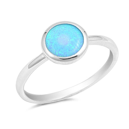 Sterling Silver Blue Lab Opal Ring