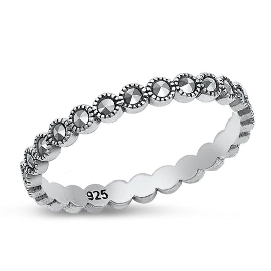 Sterling Silver Stacking Marcasite Ring