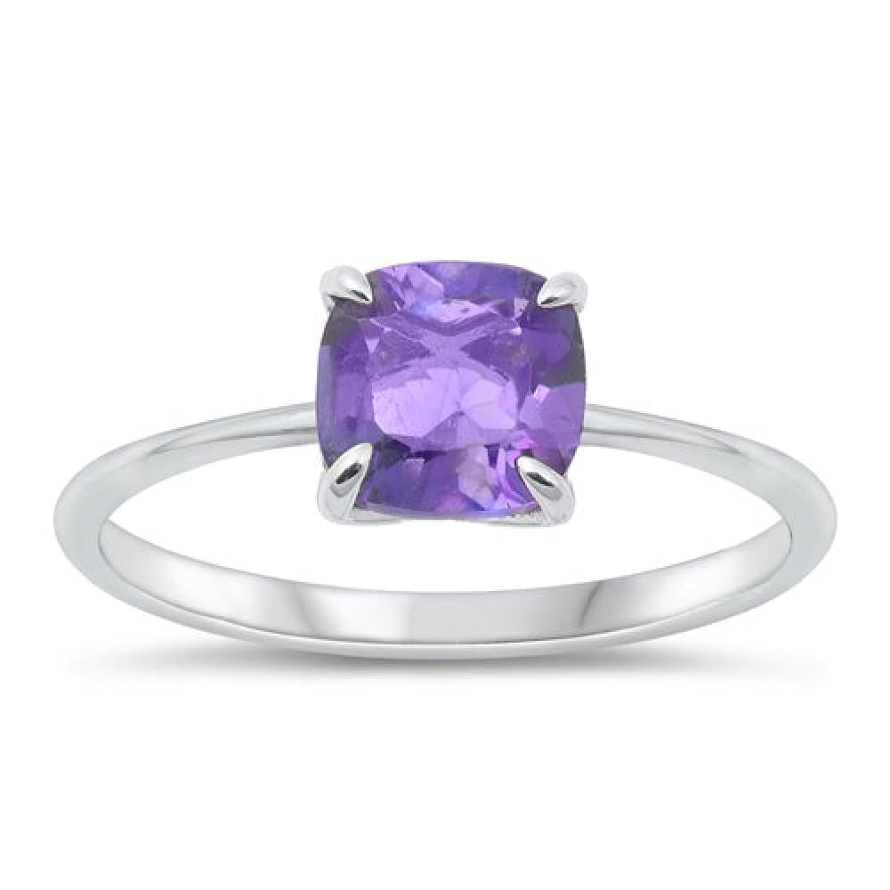 Sterling Silver Genuine Amethyst Ring