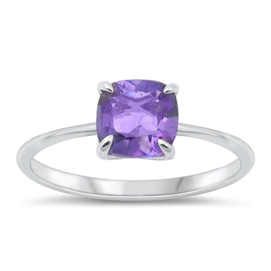 Sterling Silver Genuine Amethyst Ring
