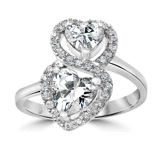 Sterling Silver Clear CZ Heart Ring