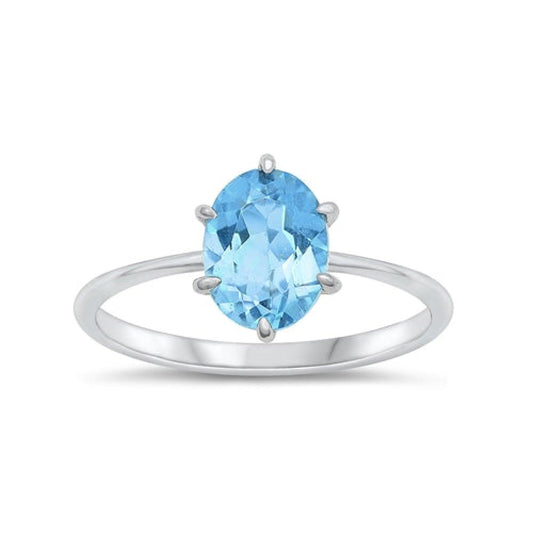 Sterling Silver Genuine Blue Topaz Ring