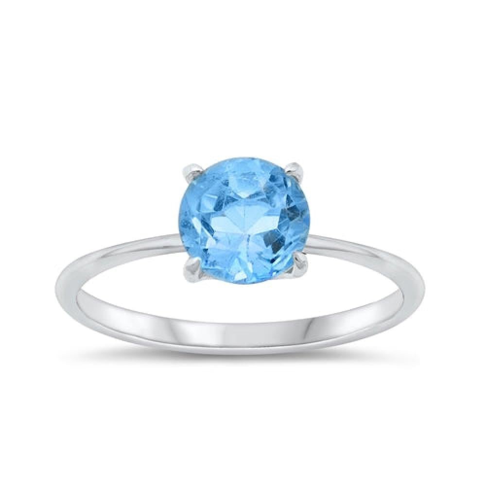 Sterling Silver Genuine Blue Topaz Ring